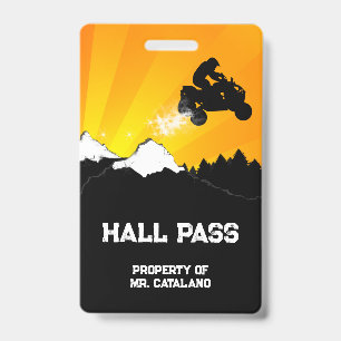Badge saut atv Teacher Hall Pass