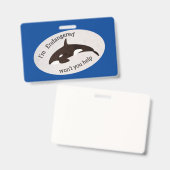 Badge Sauver les baleines (Avant & arrière)