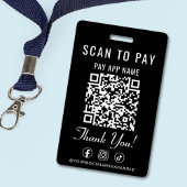 Badge Scan to Pay QR Code Social Media Black
