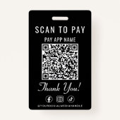 Badge Scan to Pay QR Code Social Media Black (Devant)