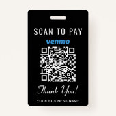 Badge Scan to Pay Venmo QR Code Black (Devant)
