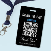 Badge Scan to Pay Venmo QR Code Black