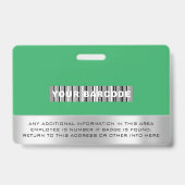 Badge Scanner de nom de code-barres d'employé personnali (Arrière)