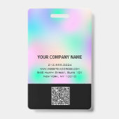 Badge Scanner de nom de logo de code-barres employé Vert (Arrière)