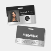 Badge Scanner personnalisé avec code-barres et nom de lo (Avant & arrière)