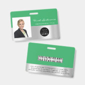 Badge Scanner personnalisé avec logo et nom en code-barr (Avant & arrière)