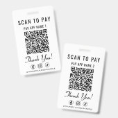 Badge Scanner pour payer 2 Codes QR de paiement Réseaux  (Avant & arrière)