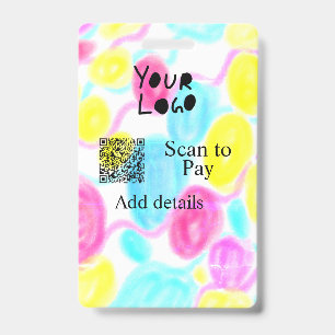Badge Scanner pour payer ajouter un logo d'entreprise QR