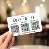 Badge Scanner pour payer Code QR Venmo PayPal CashApp En