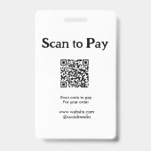 Badge Scanner pour payer la commande QR code ajouter un (Arrière)