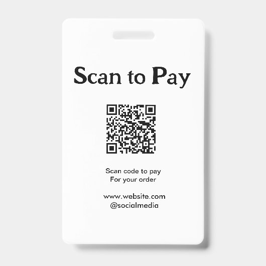 Badge Scanner pour payer la commande QR code ajouter un (Avant)