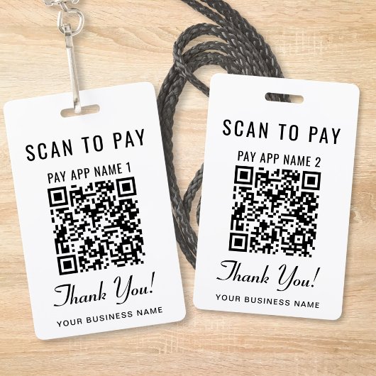 Badge Scanner pour payer le code QR double paiement wear