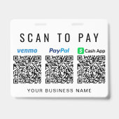 Badge Scanner pour payer les codes QR Paypal Venmo CashA (Avant)