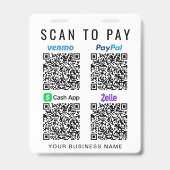 Badge Scanner pour payer les codes QR Venmo PayPal CashA (Avant)