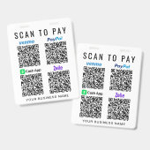 Badge Scanner pour payer les codes QR Venmo PayPal CashA (Avant & arrière)