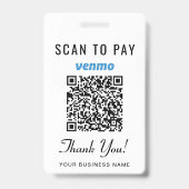 Badge Scanner pour payer Venmo PayPaL Code QR (Avant)