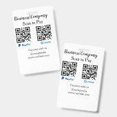 Badge Scannez pour payer q r code paypal venmo ajoutez v (Avant & arrière)