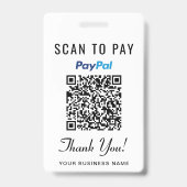 Badge Scannez pour payer Venmo PayPaL Code QR (Arrière)