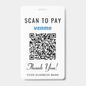Badge Scannez pour payer Venmo PayPal Code QR Paiement C (Avant)