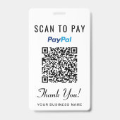 Badge Scannez pour payer Venmo PayPal Code QR Paiement C (Arrière)
