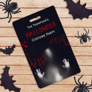 Badge Scare Bloody Halloween Costume Party Black VIP