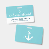 Badge script de bienvenue à bord (Avant & arrière)