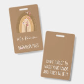 Badge Script Papillons Arc-en-ciel Professeurs Salle de  (Avant & arrière)