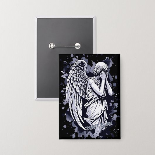 Badge Sculpture d'un ange larmant - avec des éclaboussur (Recto/Verso)