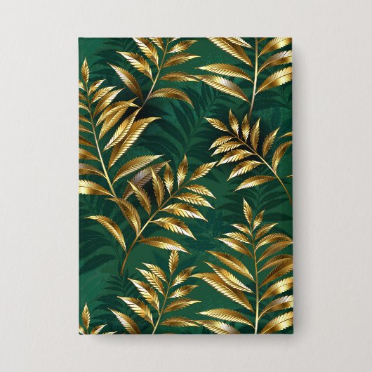 Badge Seamless pattern with golden ferns (Recto)
