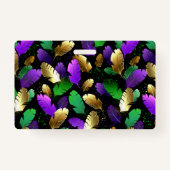 Badge Seamless Pattern with Mardi Gras feathers (Devant)