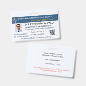 Badge sécurisé|Carte d'identité enseignant|Carte d (Avant & arrière)