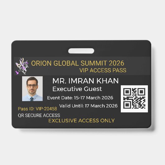 badge sécurité business badge corporate badge VIP! (Front)