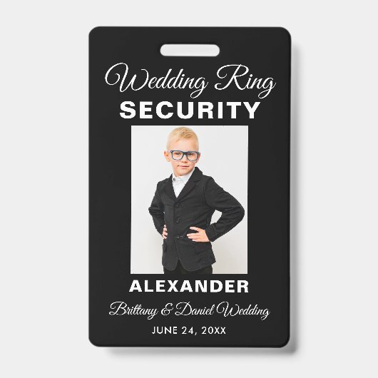 Badge Sécurité de bague de mariage - Choisissez la coule (Avant)