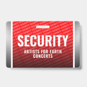 Badge Sécurité de la société Crimson Red & Steel (Back)