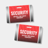 Badge Sécurité de la société Crimson Red & Steel (Front & Back)