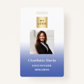 Badge Sécurité de l'entreprise de photo de l'employé ble (Devant)