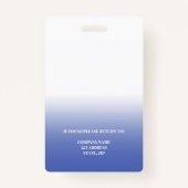 Badge Sécurité de l'entreprise de photo de l'employé ble (Dos)