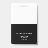 Badge Sécurité de l'entreprise de photo de l'employé noi (Arrière)