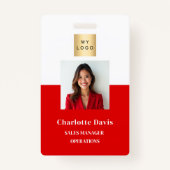 Badge Sécurité de l'entreprise d'ID photo de l'employé r (Devant)