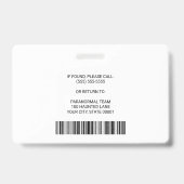 Badge Sécurité de l'ID photo de l'employé de l'enquêteur (Arrière)