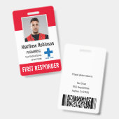Badge Sécurité de l'ID photo du premier répondeur person (Avant & arrière)
