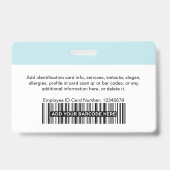 Badge Sécurité de l'ID photo moderne de l'employé bleu c (Arrière)