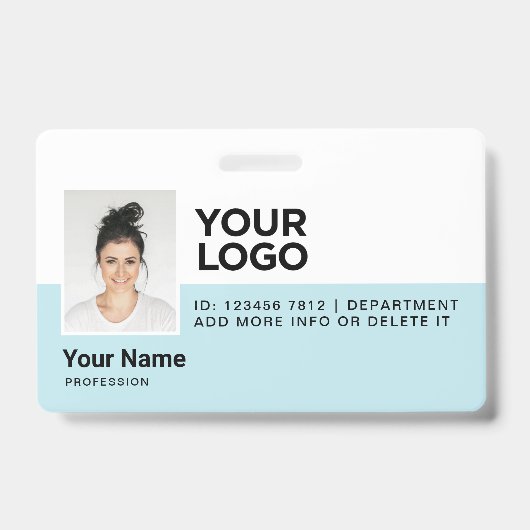 Badge Sécurité de l'ID photo moderne de l'employé bleu c (Avant)