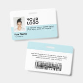 Badge Sécurité de l'ID photo moderne de l'employé bleu c (Avant & arrière)