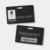 Badge Sécurité de l'ID photo moderne de l'employé person (Avant & arrière)