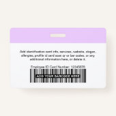 Badge Sécurité de l'ID photo moderne de l'employé person (Dos)