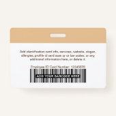 Badge Sécurité de l'ID photo moderne de l'employé person (Dos)