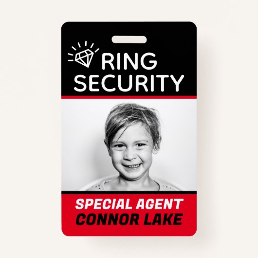 Badge Sécurité du Mariage de porte-anneau de sécurité pe (Devant)