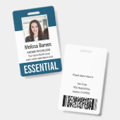 Badge Sécurité essentielle de l'ID photo de l'employé (Avant & arrière)