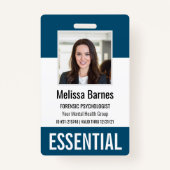 Badge Sécurité essentielle de l'ID photo de l'employé (Devant)
